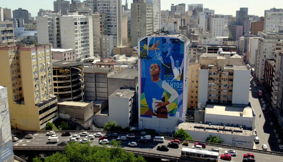 Pesquisador da PUCRS integra equipe do mural em homenagem a Daiane dos Santos